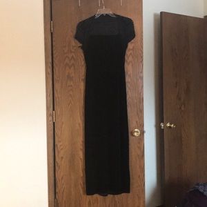 Velvet and lace dress.